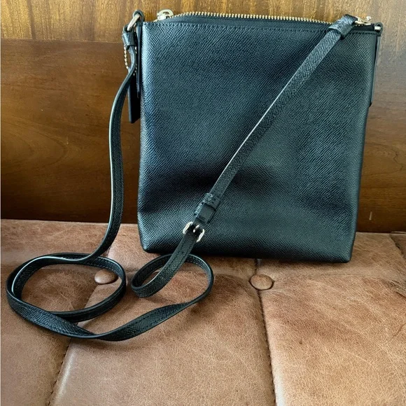 Coach Black Textured Leather Crossbody Bag - Picture 2 of 2